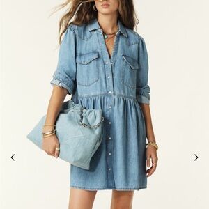 Ba&sh Linona Denim Blue Shirt Dress